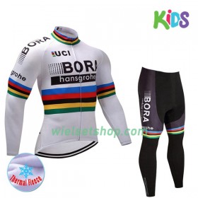 Kind Fietskleding (Wielershirt Lange Mouw + Fietsbroek Lang) 2017 Bora-Hansgrohe N002 Winter Thermal Fleece